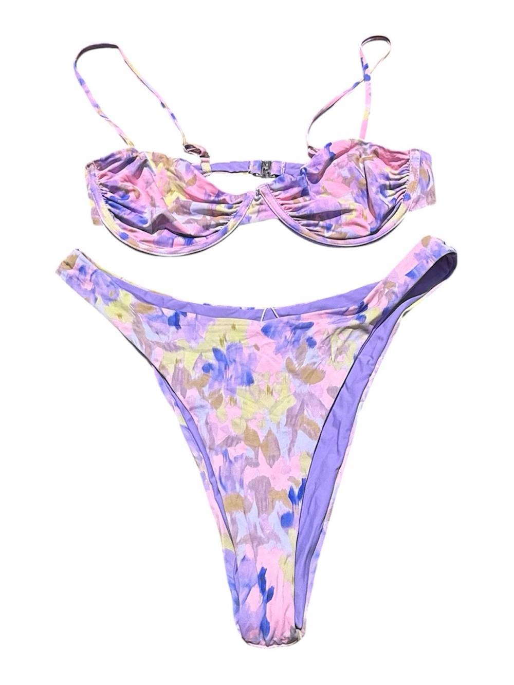 Fashion Nova Wish It Was Summer Underwire 2 Piece Bikini - Purple/combo (medium)